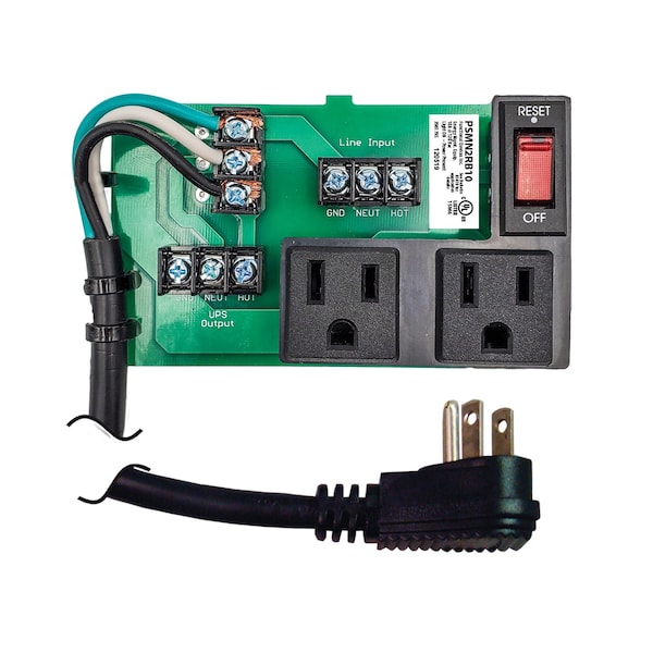 Panel Power Supply UPS Interface 120Vac 2 outlets 10A Breaker + power cord